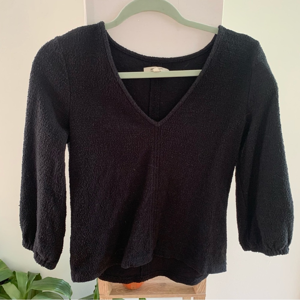 Madewell black long sleeve top, XS, fair used condition